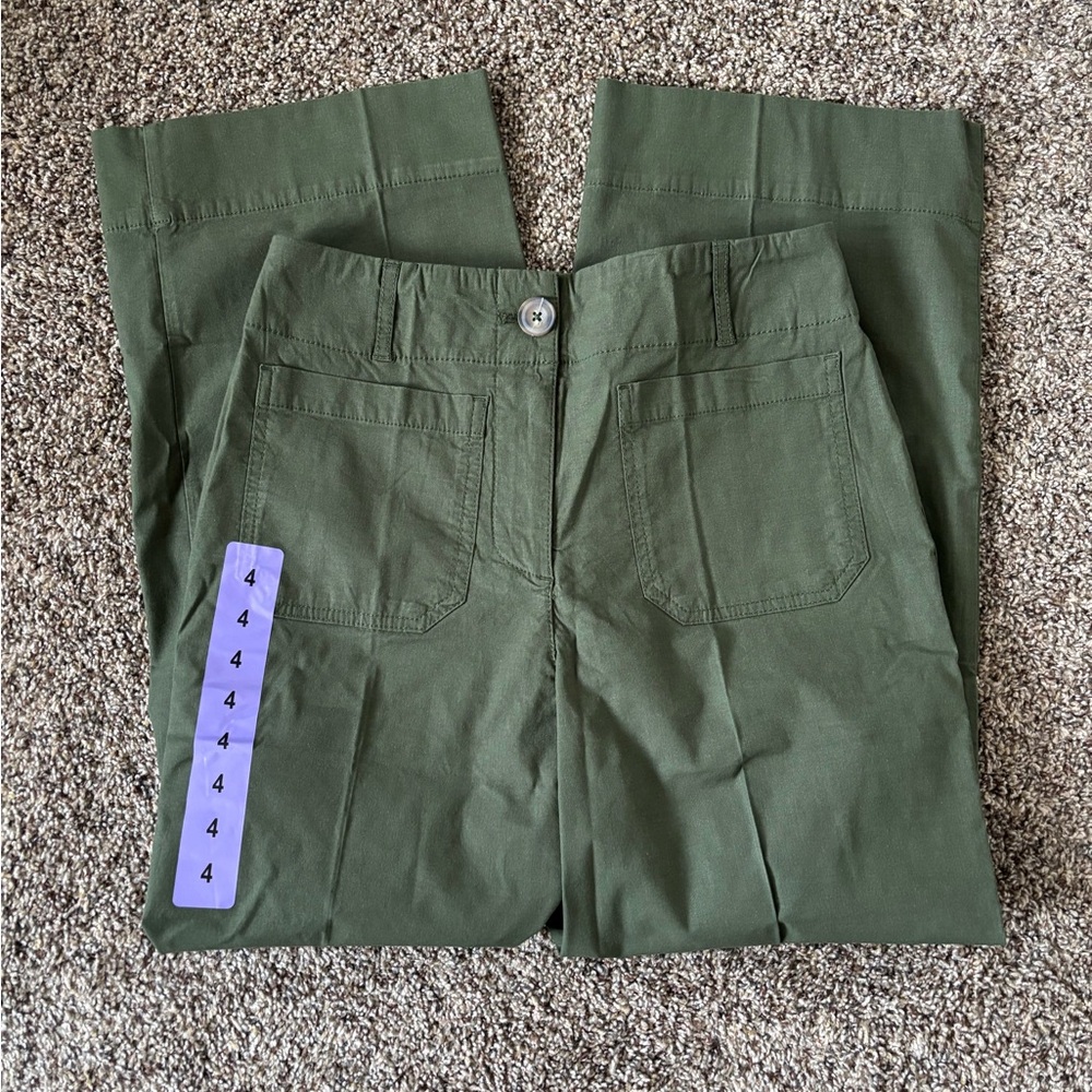 Hilary Radley Olive Green Straight-Leg Chinos